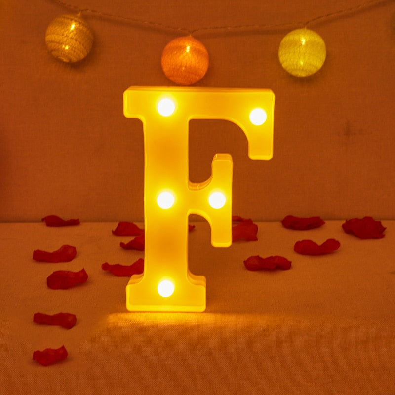 Alphabet Letter LED Lights Luminous Number Lamp Decor Battery Night Light for home Wedding Birthday party Decoration