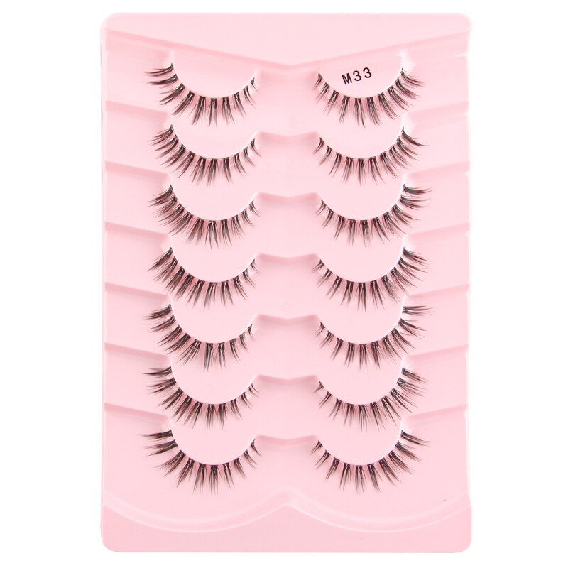 3/5/10 Pairs Half Lashes Fox Eye Wispy Fluffy Faux Cils Natural Winged Fake Eyelashes Half Lashes maquillage