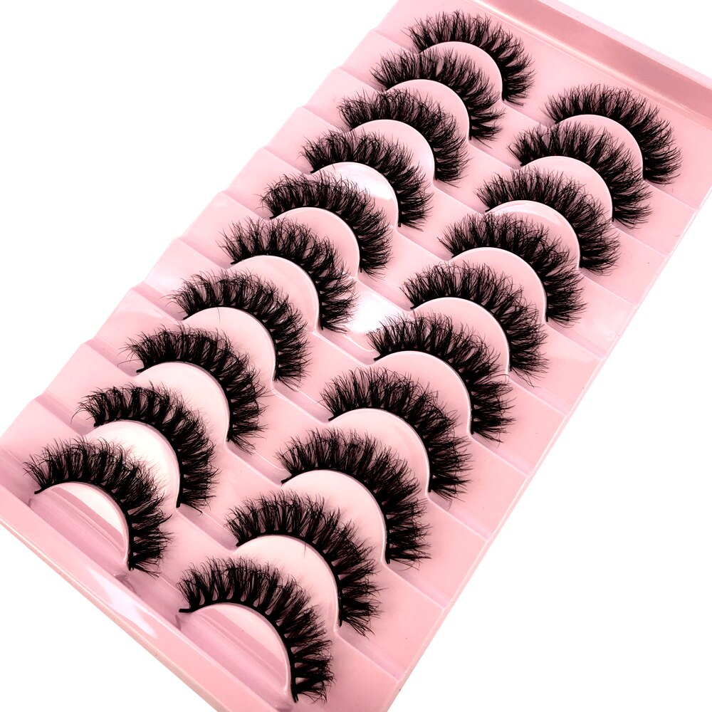 10 pairs Natural Lashes 3D Mink Lashes Faux Mink Fluffy Lash Soft Full Thick Wispy Eyelash Dramatic False Eyelashes