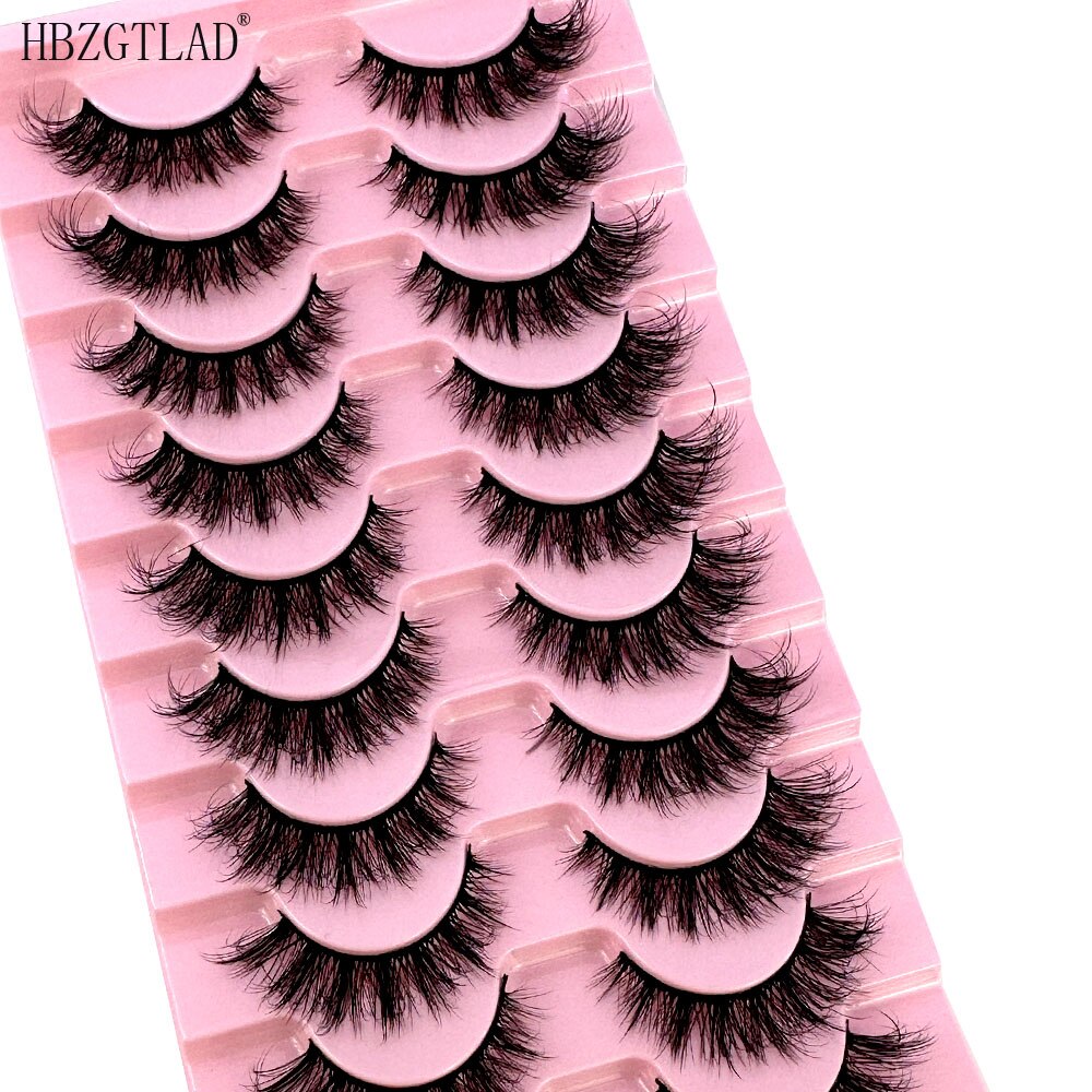 10 pairs 3D Faux Mink Lashes Wispy Natural False Eyelashes Dramatic Volume Lashes Eyelash Extension