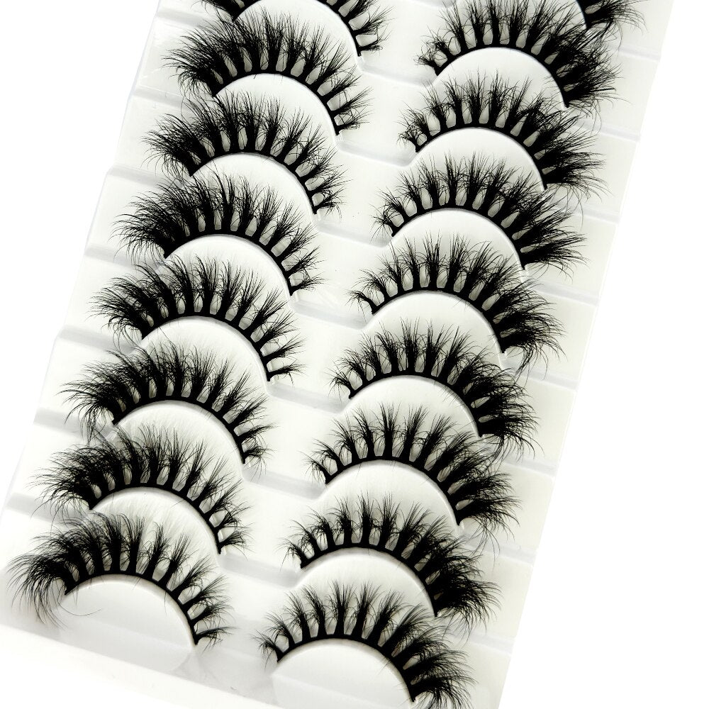 10pairs eyelashes soft fluffy lashes false eyelashes dramatic 3d mink lashes lash extension 3d cilios faux cils