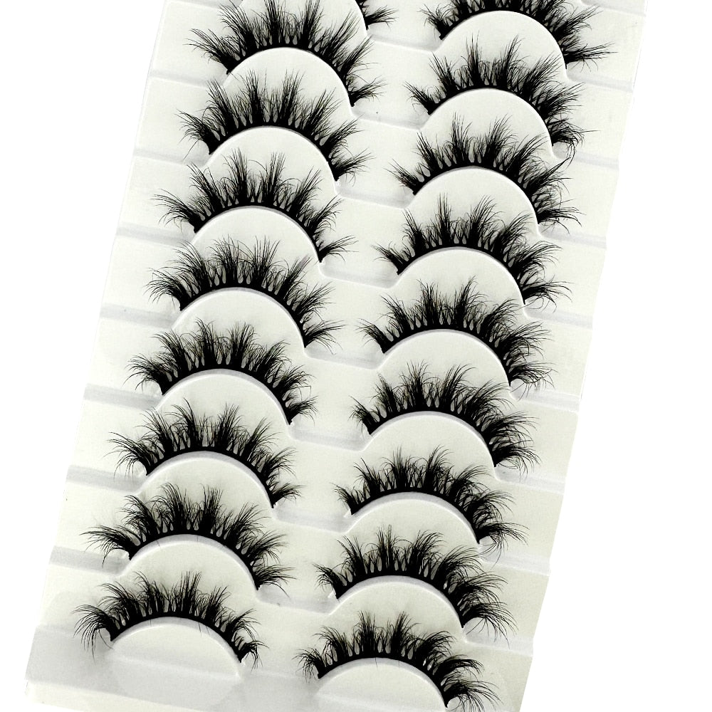 10pairs eyelashes soft fluffy lashes false eyelashes dramatic 3d mink lashes lash extension 3d cilios faux cils