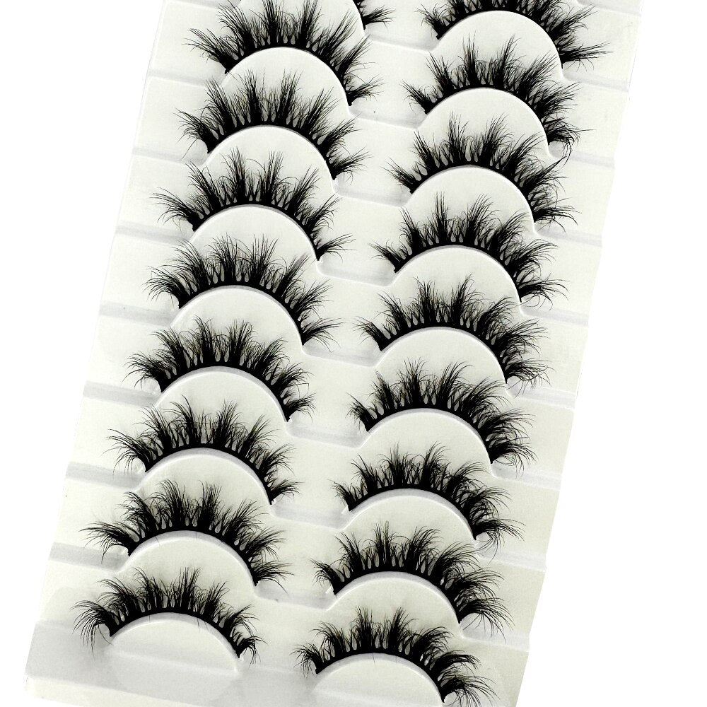 10pairs eyelashes soft fluffy lashes false eyelashes dramatic 3d mink lashes lash extension 3d cilios faux cils
