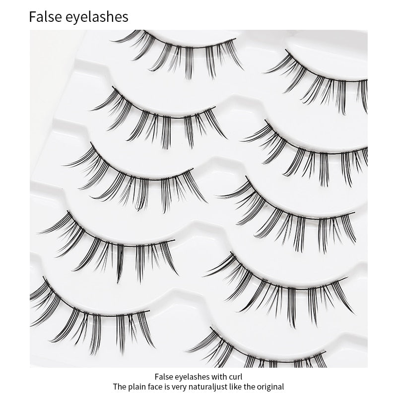 5/7/10 Pairs Eyelashes Manga Lashes Soft Natural False Eyelashes Long Fake Lash Hand Made Eyelash Extension