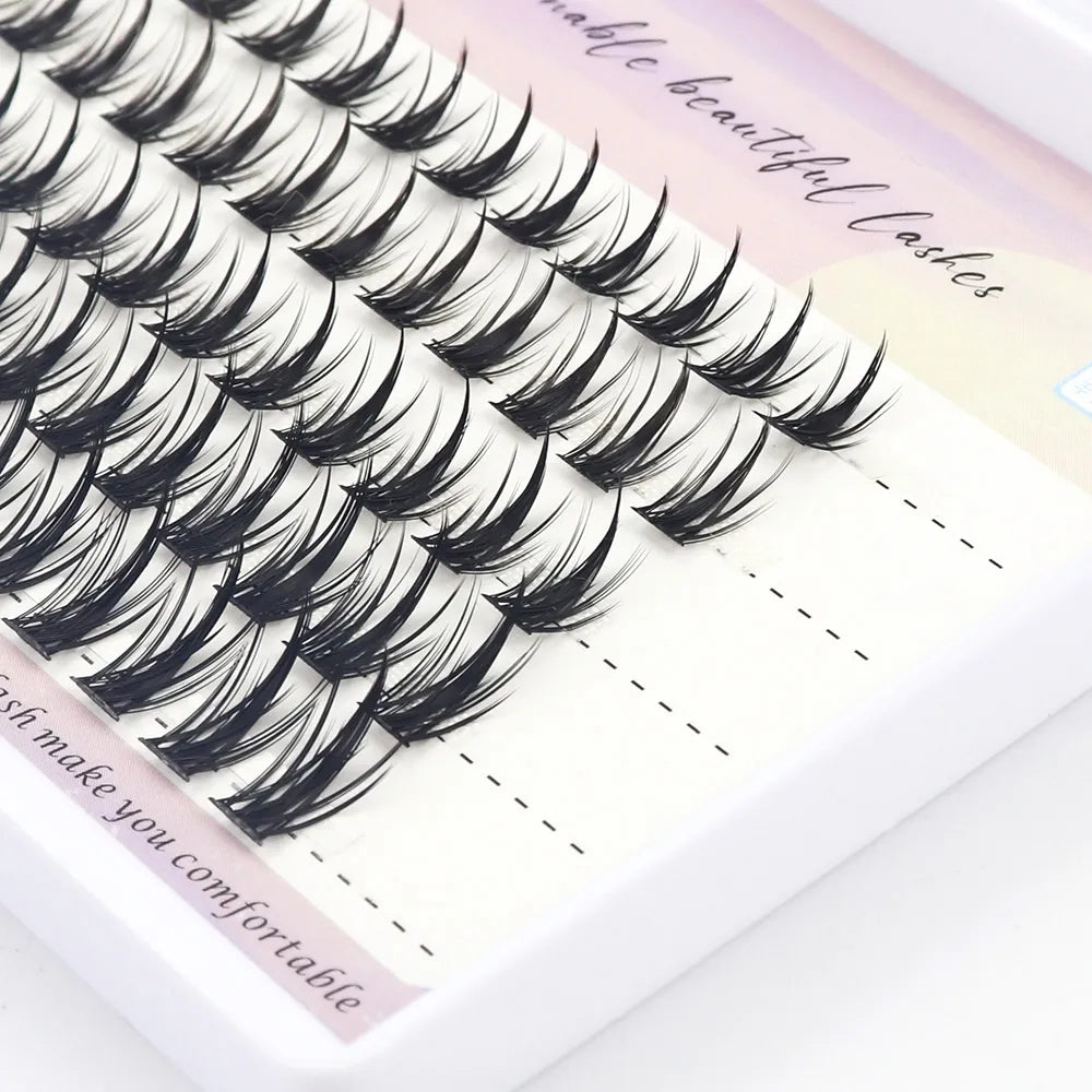 fake eyelashes 1/box 80 bundle natural Russian 3D individual manga eyelash clusters