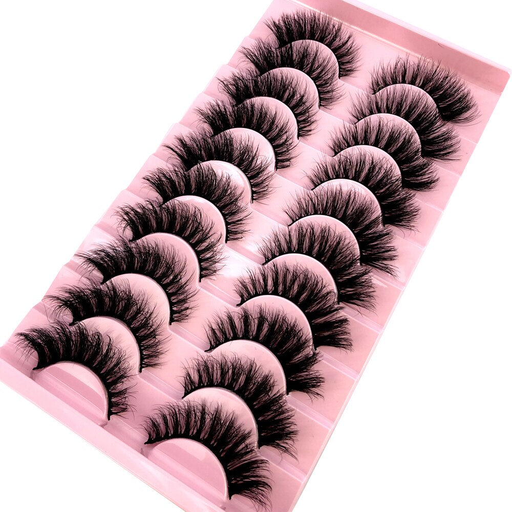 10 pairs Natural Lashes 3D Mink Lashes Faux Mink Fluffy Lash Soft Full Thick Wispy Eyelash Dramatic False Eyelashes