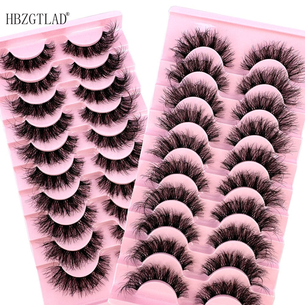 Invisible band Lashes 10 Pairs 3D Faux Mink Lashes Natural short Transparent Terrier Lashes Clear Band Soft Eyelashes Extension