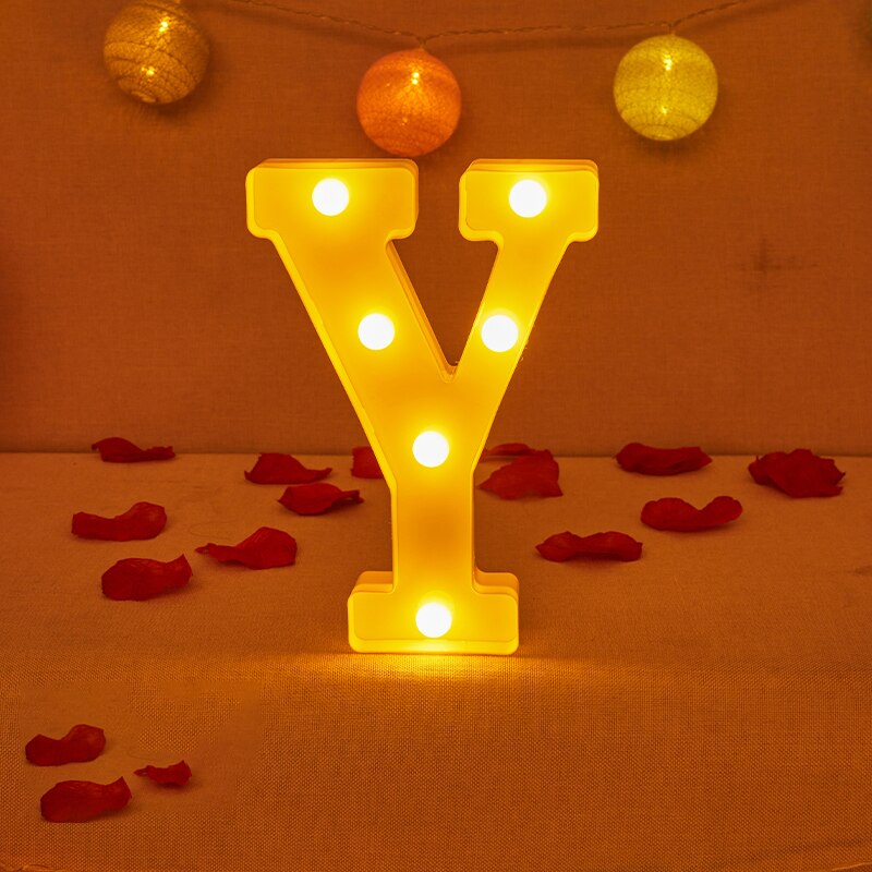 Alphabet Letter LED Lights Luminous Number Lamp Decor Battery Night Light for home Wedding Birthday party Decoration