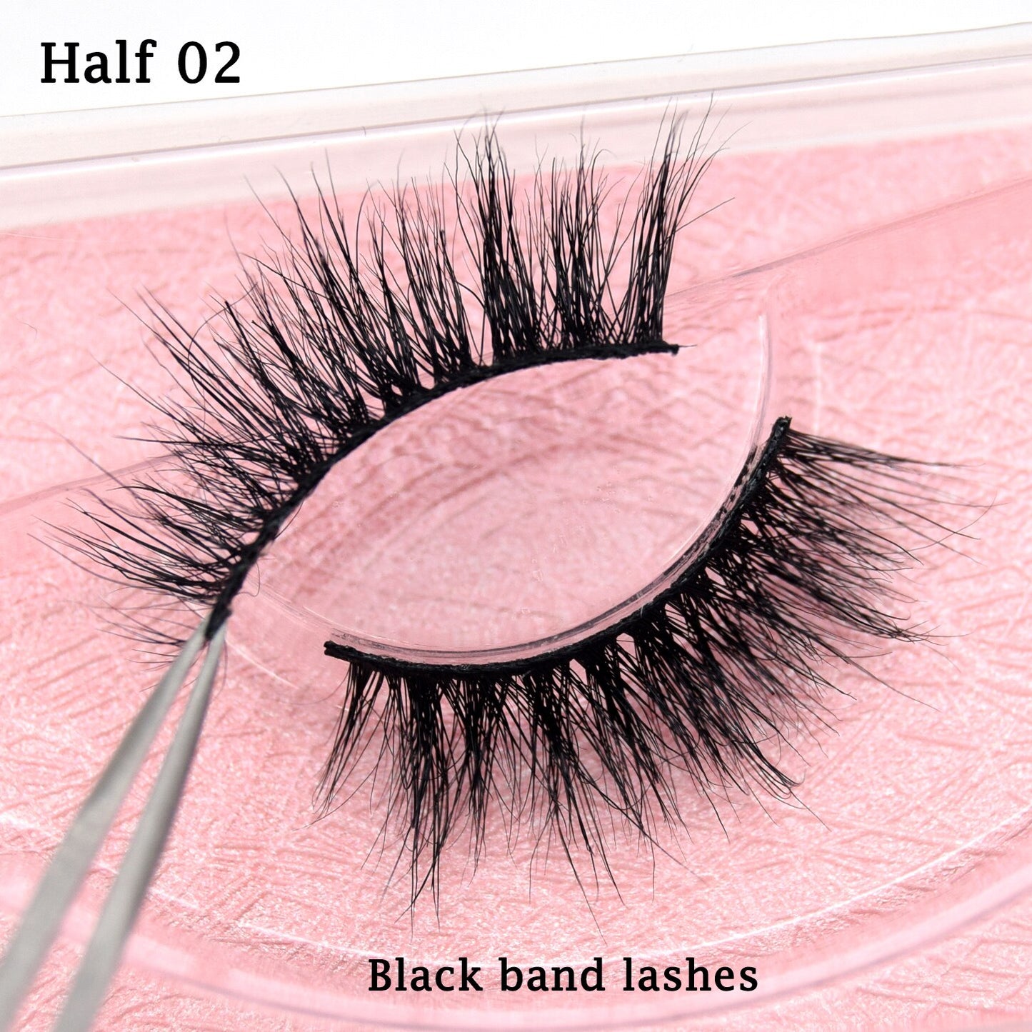Half Lashes Transparent Stalk Invisible Band Mink Lashes Natual Wispy Half Mink eyelashes Reusable False Eyelashes