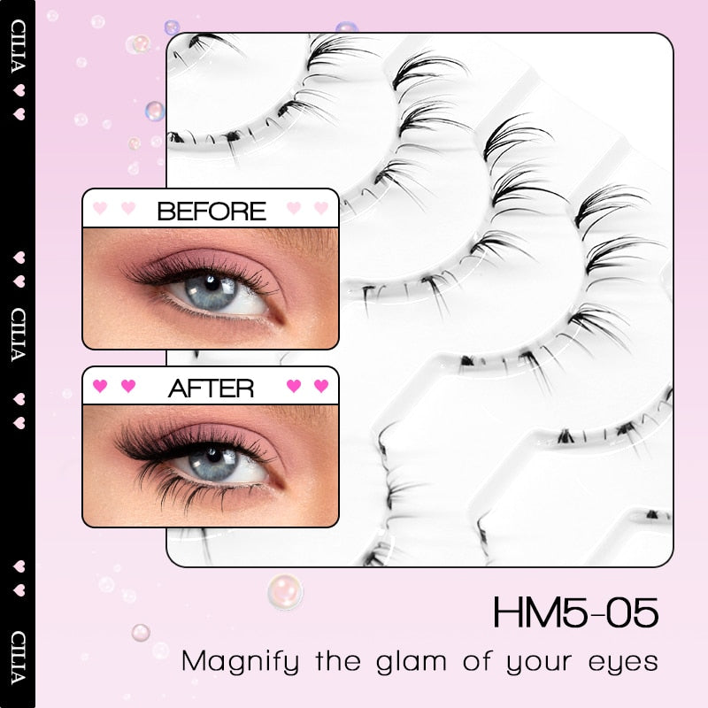10Pairs Lower Eyelashes Pack Under Eye Lashes Soft Lower Eyelashes 100% Handmade Clear Band Manga Bottom Lashes