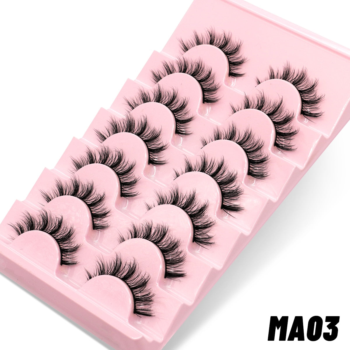 Manga Lashes 5/7 pairs Eyelashes 3D Natural False Lashes Fluffy Soft Cross Wispy Natural Eyelash Extension