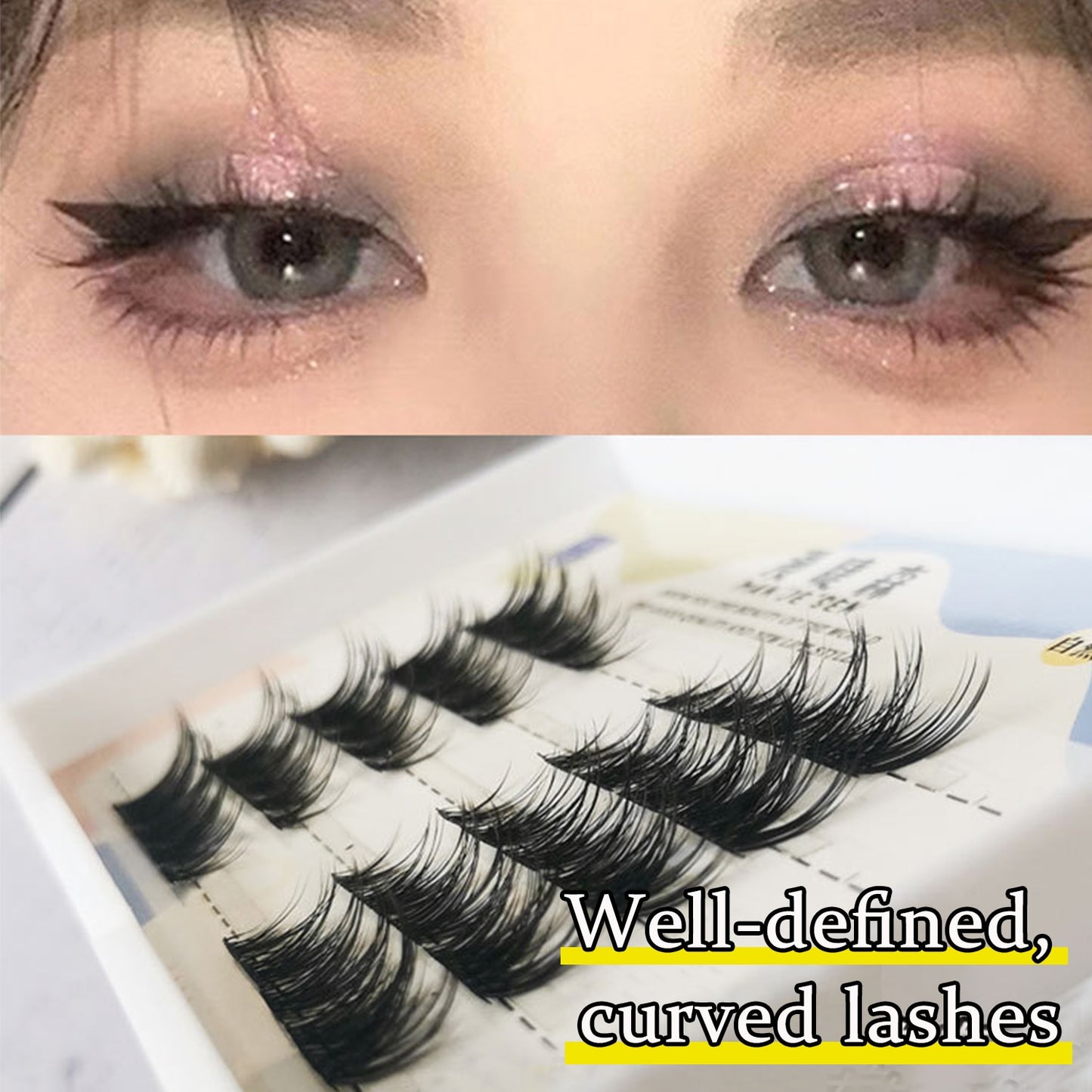 5 Row Manga Lashes False Eyelashes Bundle Eyelashes Clusters Fox Eye Natural