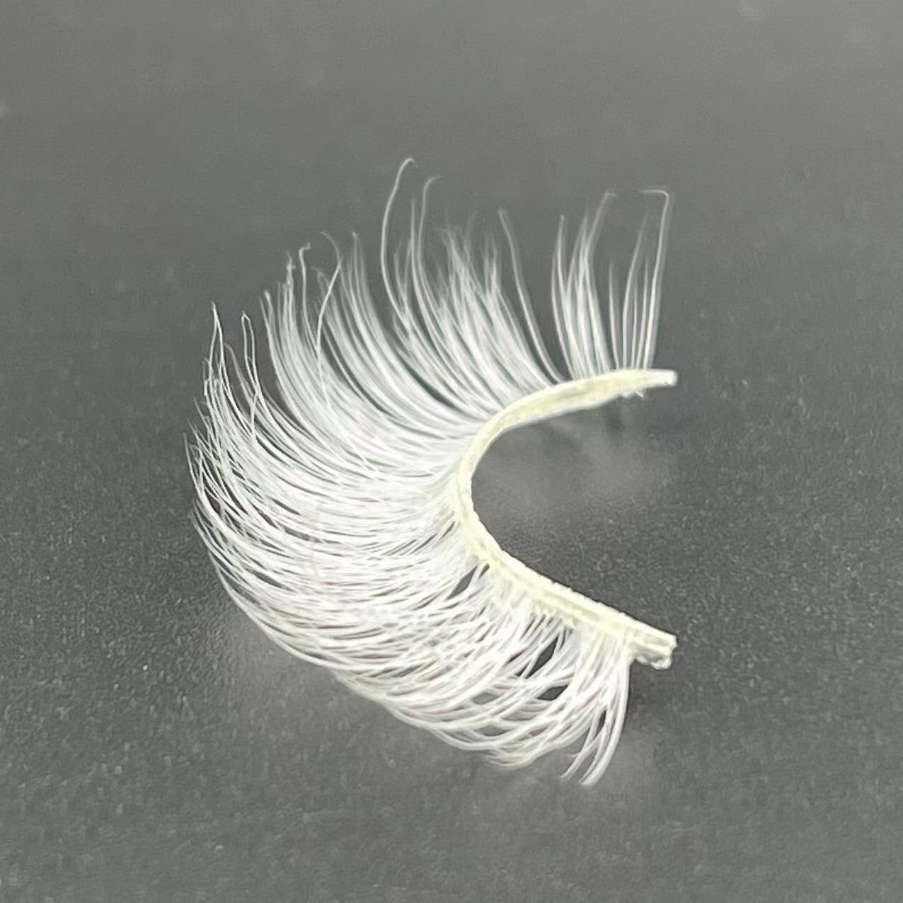 15mm Cosplay White False Eyelashes Reusable False Lashes for Halloween Cosplay Party