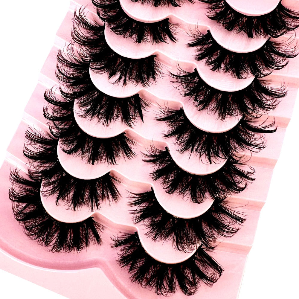 20-25mm Mink Lashes 3D Fluffy Cruelty free Natural Mink Lashes Cross Volume False Eyelashes Cat Eye Eyelash Extension