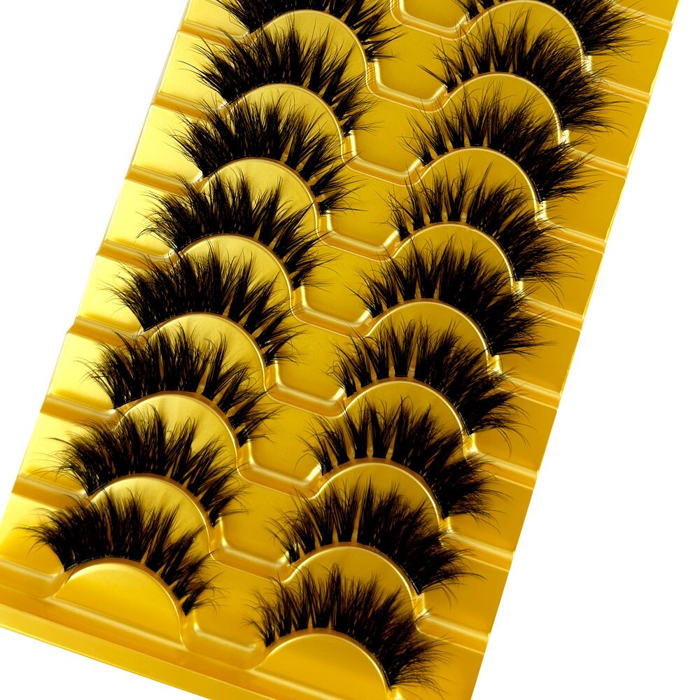 Manga Lashes 10 Pairs cosplay 3D Faux Mink Lashes Natural short Full Strip Lashes Clear Band Natural Eyelashes Extension
