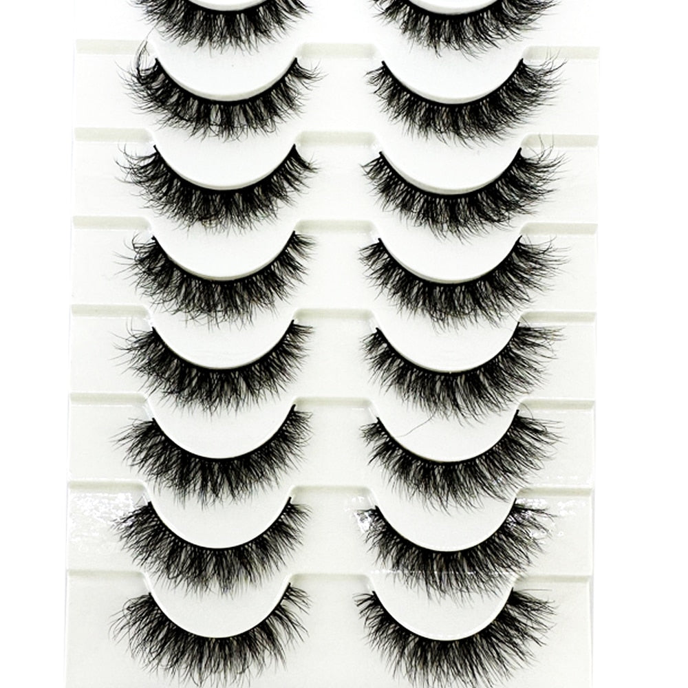 10 Pairs Natural False Eyelashes Fake Lashes Long 3d Mink Lashes Extension Eyelash Soft Mink Eyelashes