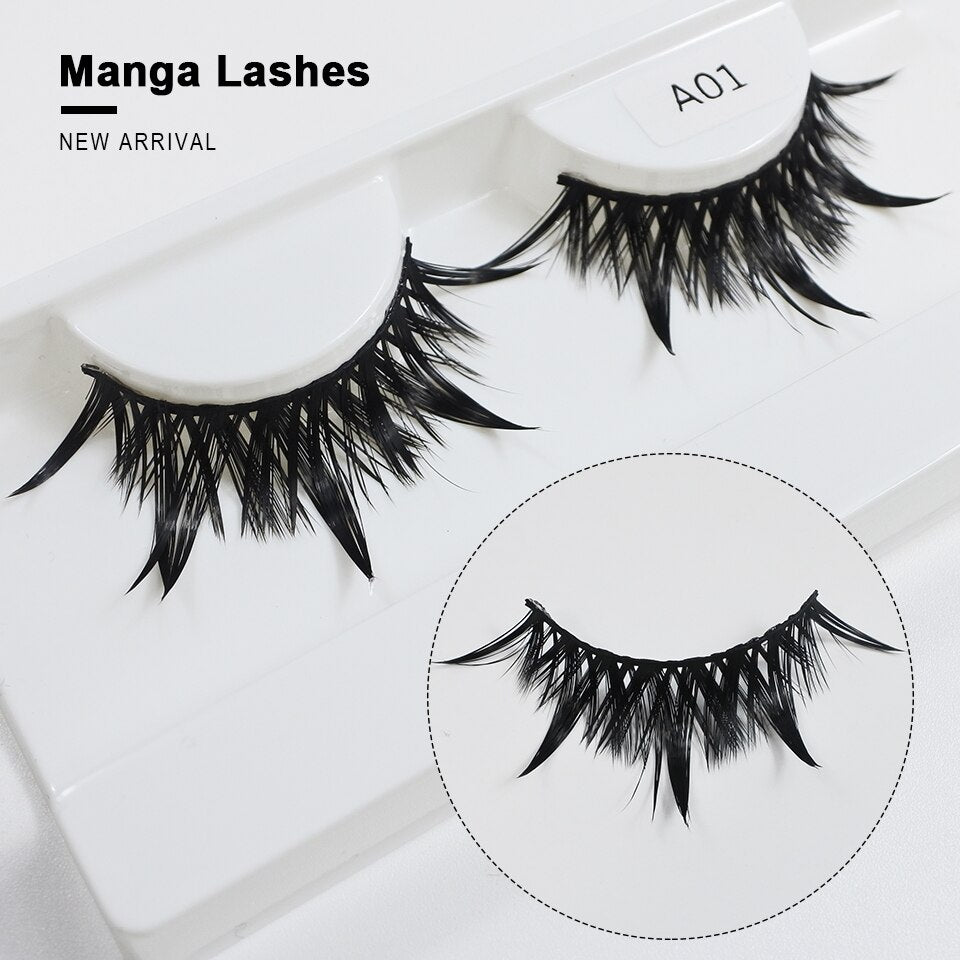 Eyelashes Wet Manga Lashes Korean Long Thick Natural Fake Eyelashes