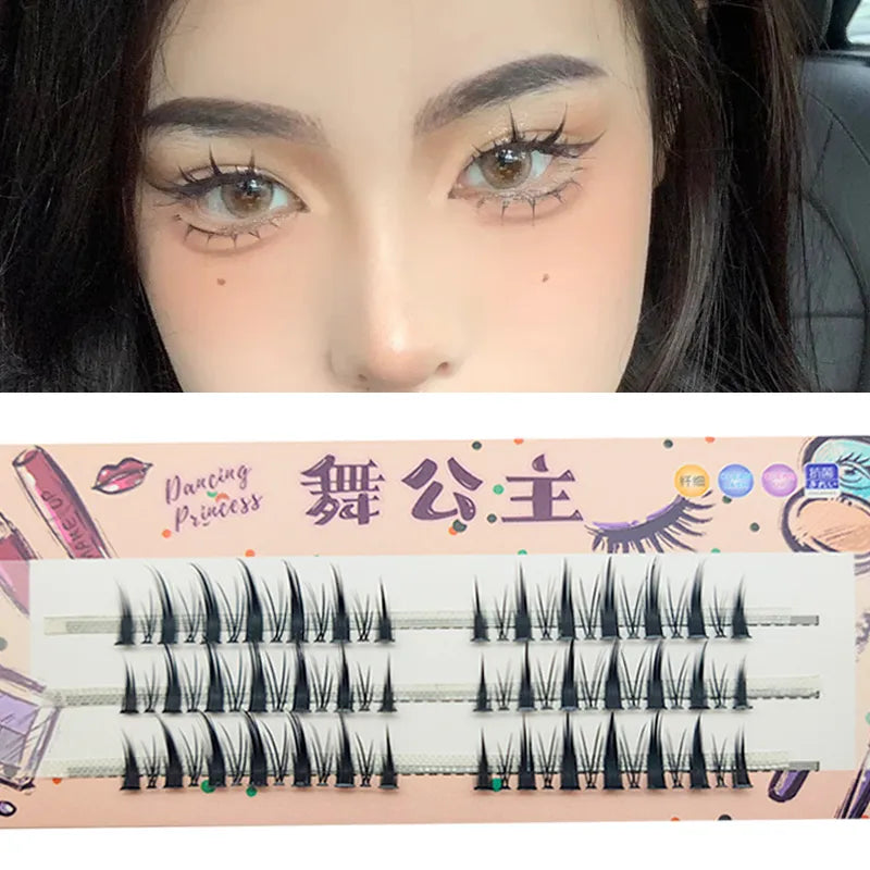 Manga Lashes 3 Rows 3D Faux Mink Lashes Natural False Eyelashes Anime Lashes Soft Light Natural Eyelashes Extension