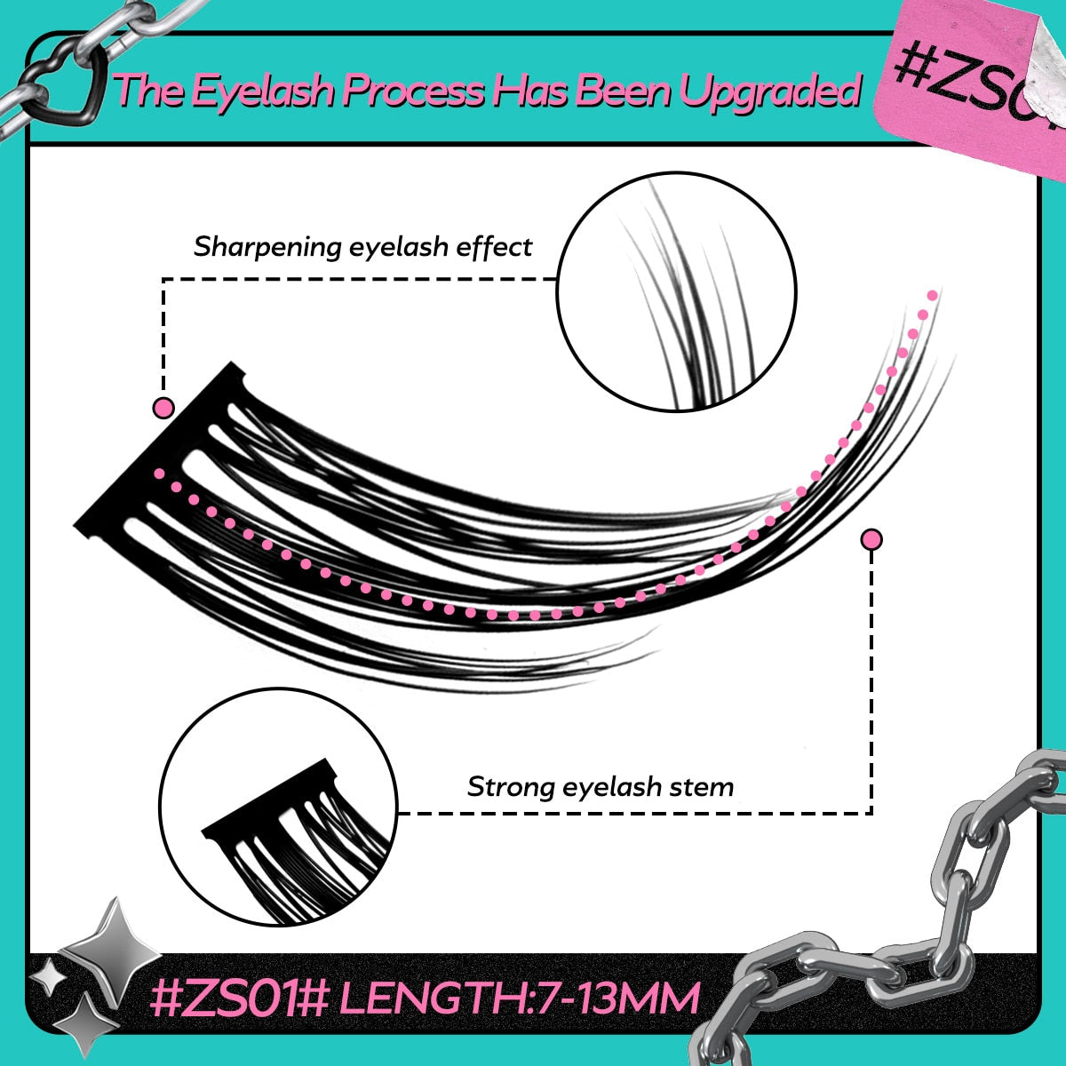 DIY Eyelash Extension Manga Lashes Individual Lashes Winged End Eye Elongated Eyelashes