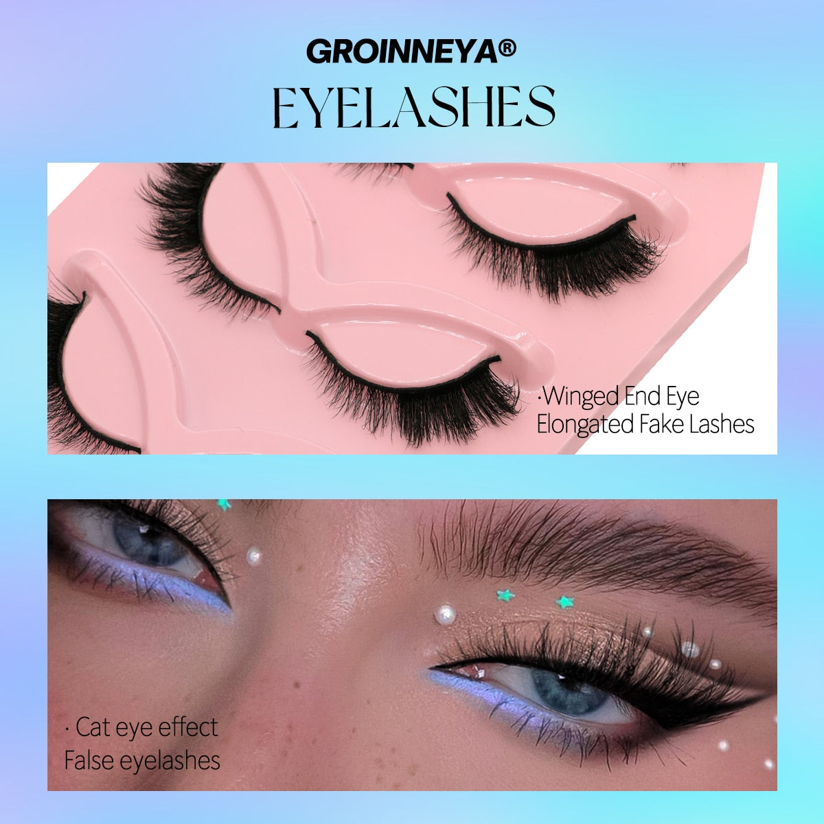 5/7 Cat Eye 3D Mink Lashes Natural Eyelashes Winged End Eye Elongated False Eyelashes lashes Extension