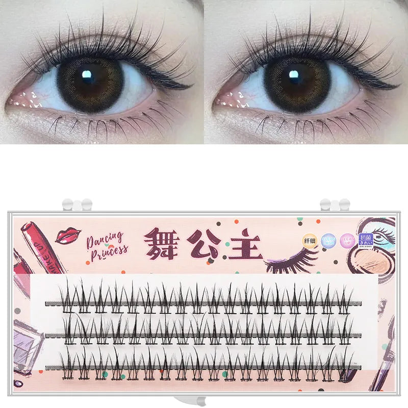 Manga Lashes 3 Rows 3D Faux Mink Lashes Natural False Eyelashes Anime Lashes Soft Light Natural Eyelashes Extension