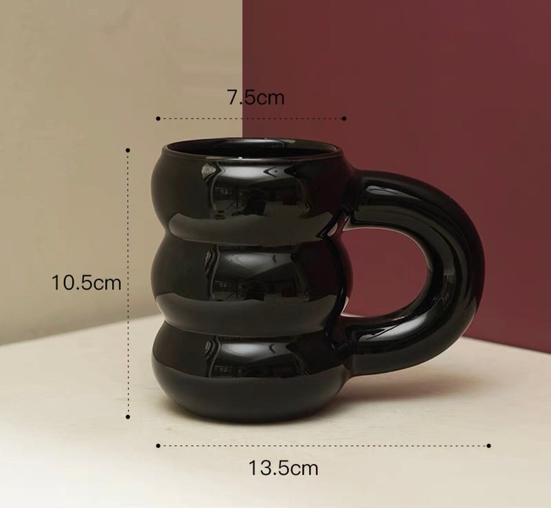 Water Cup Ceramic Mug Nordic Coffee Cups with Big Handrip Colored Ceramics Big Juice Mugs