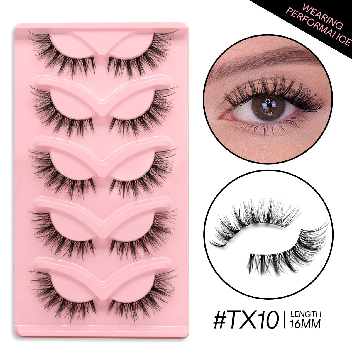 3D Mink Lashes Faux Mink Fluffy Lash 5 Pairs False Eyelashes Cat Eye Thick Mink Lashes Fluffy Short Natural Fake Lashes