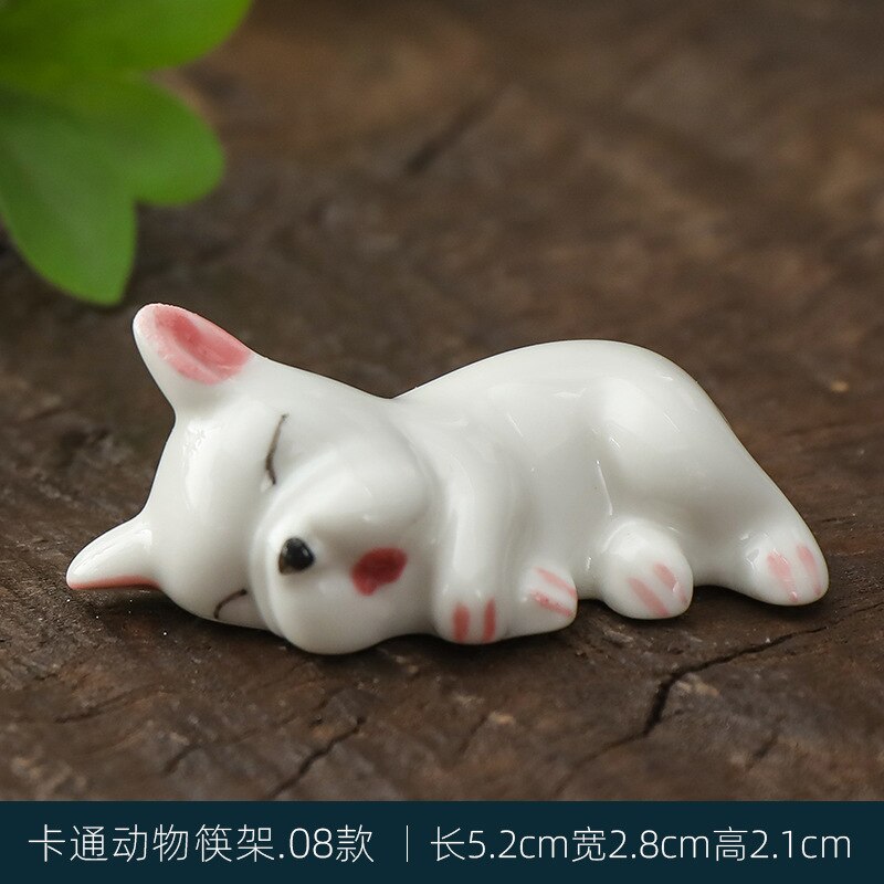 Japanese Style Underglaze Ceramic animals Chopstick Holder Tableware Restaurant Simple Oval Spoon Bracket Utensil For Kitchen