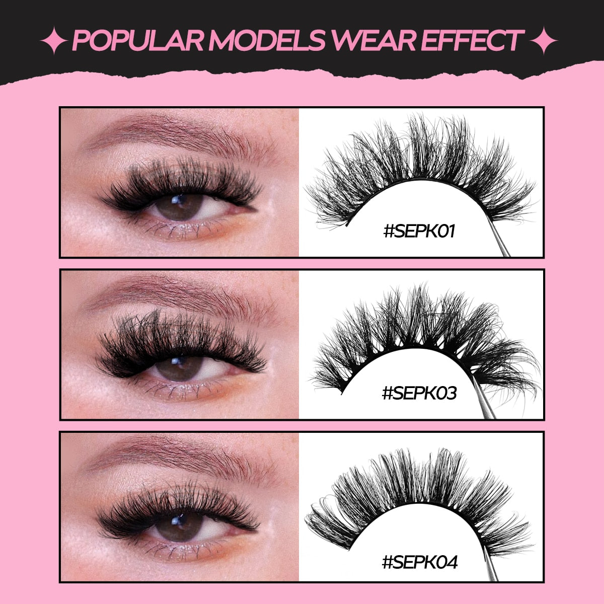 Cat Eye Fluffy lashes Faux Mink Eyelashes Long 5/7 Pairs Fluffy Mink Lashes Dramatic Volume lashes Extension