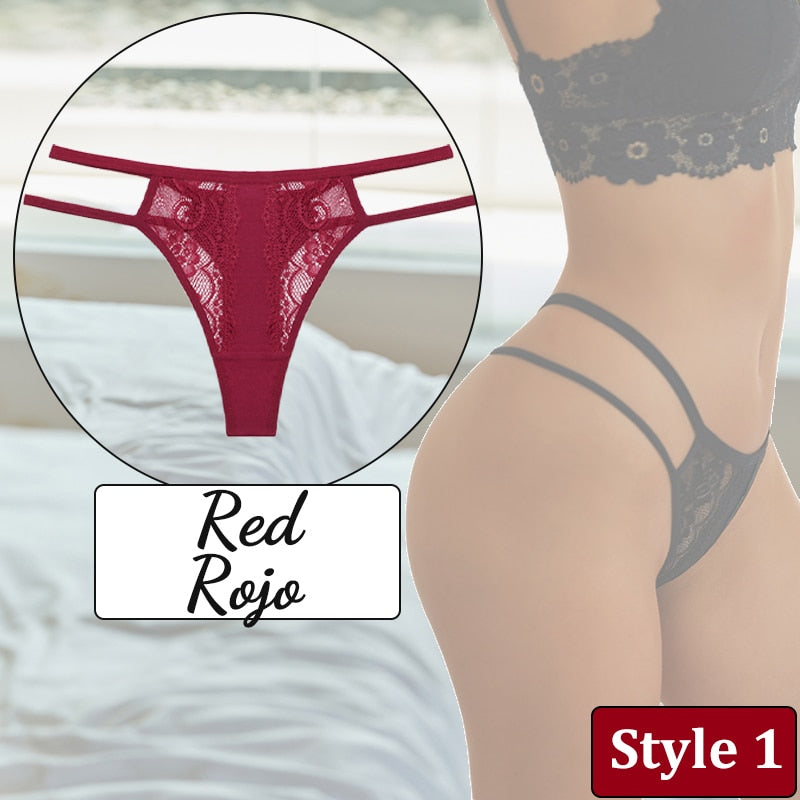 3PCS/Set Women Sexy Lace Panties Hollow Out Thongs Low Waist Female Cotton G-String Underwear Bikini Intimates Lingerie