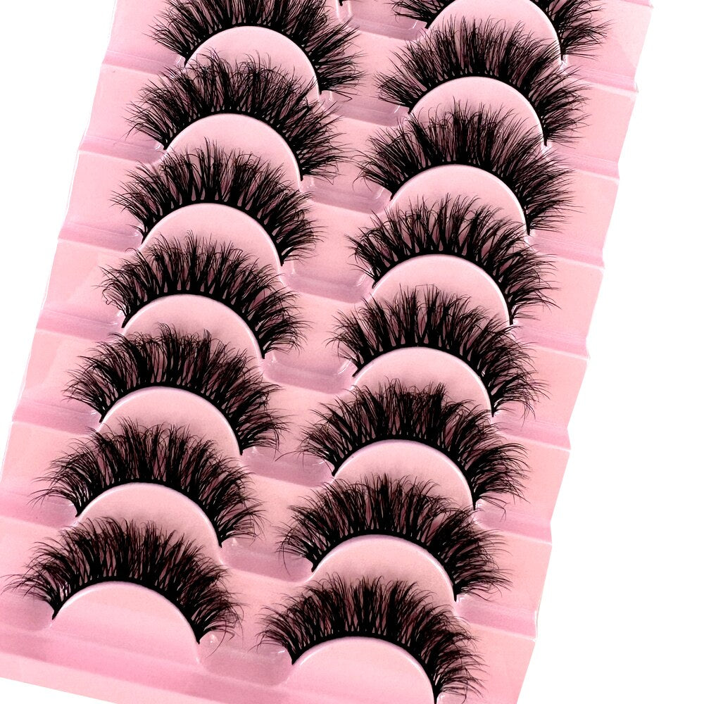 10 pairs 3D Faux Mink Lashes Wispy Natural False Eyelashes Dramatic Volume Lashes Eyelash Extension