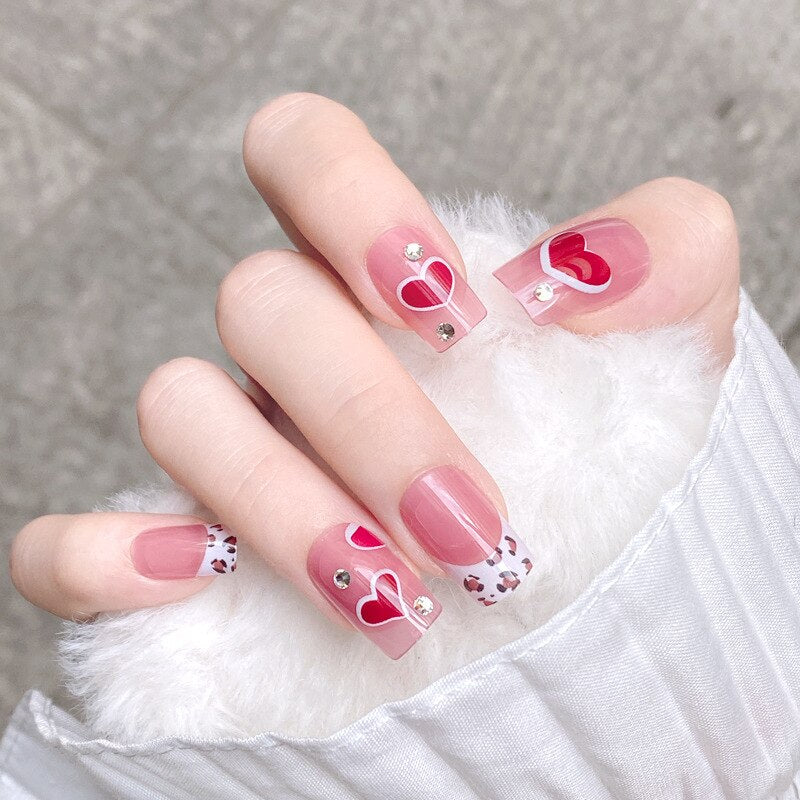 24Pcs Spice Girl Spider Animation False Nails Halloween with Glue French Design Wearable Fake Nails Magic Press on Nails Tips