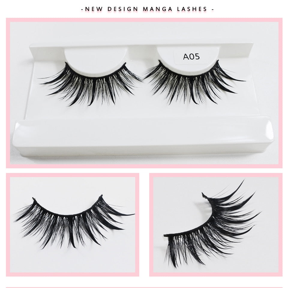 Eyelashes Wet Manga Lashes Korean Long Thick Natural Fake Eyelashes