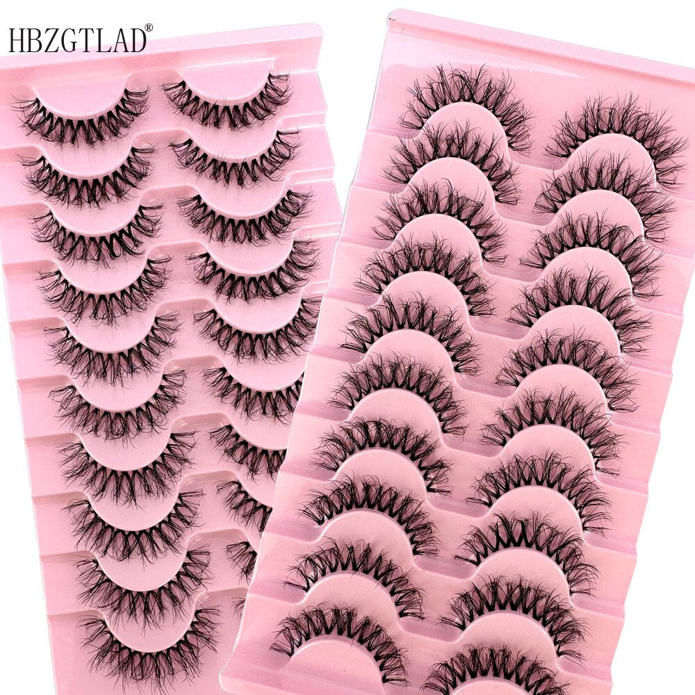 Invisible band Lashes 10 Pairs 3D Faux Mink Lashes Natural short Transparent Terrier Lashes Clear Band Soft Eyelashes Extension