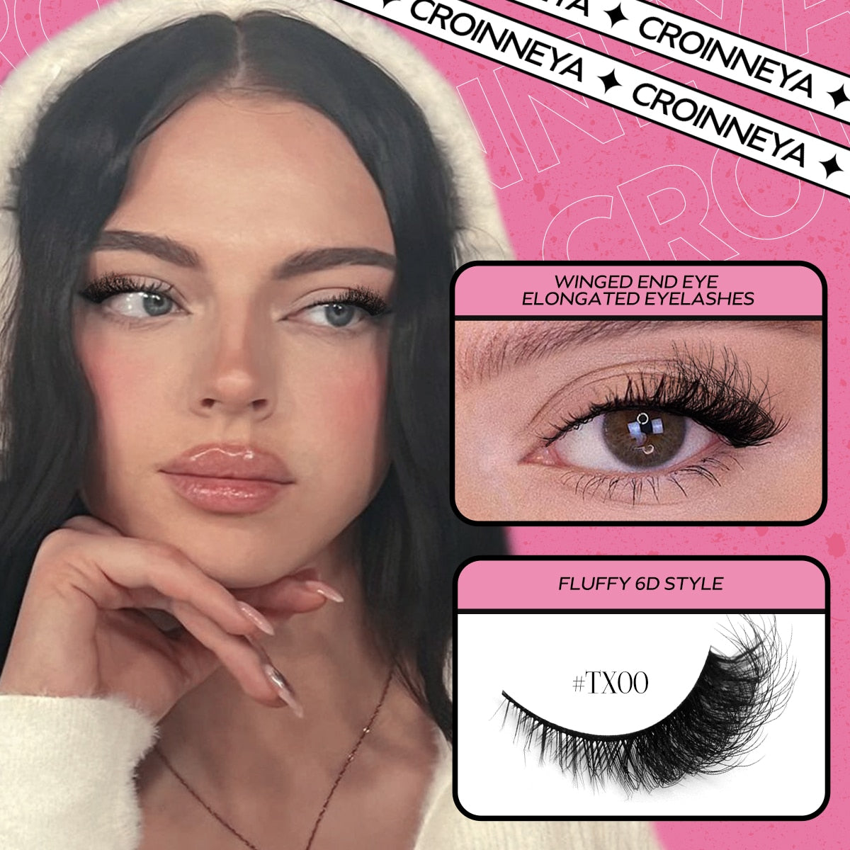 Cat EyeLashes 5 pairs Short Fluffy Eyelashes Soft Natural long Strip Lashes Winged End Eye Elongated Lashes