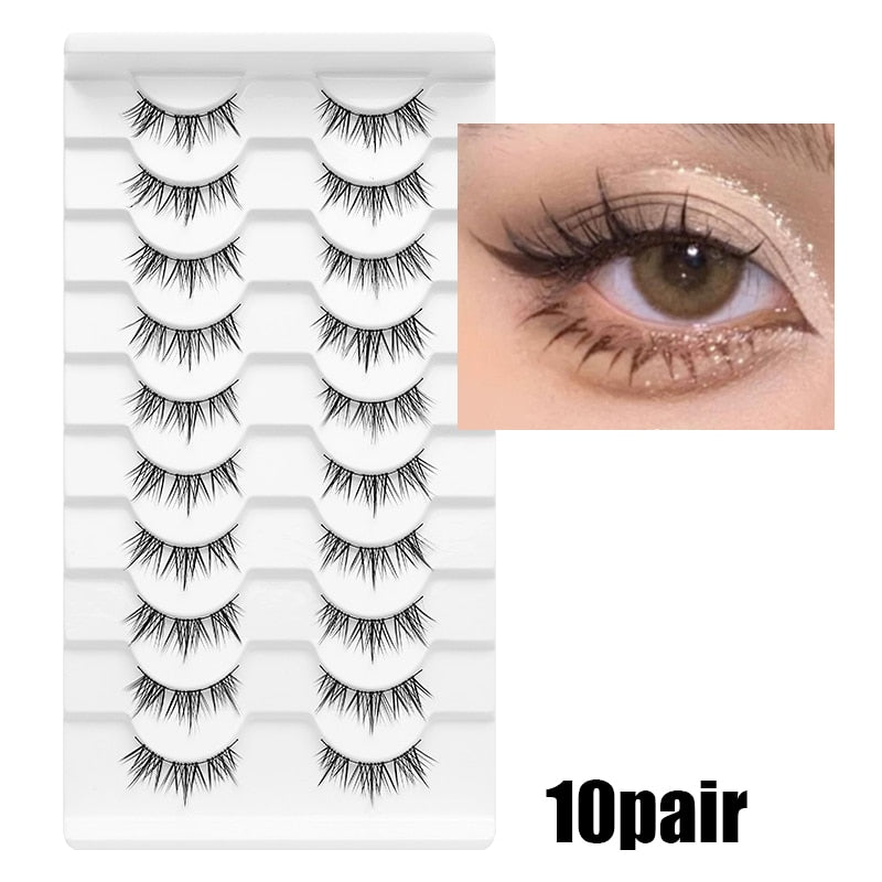 5/7/10 Pairs Eyelashes Manga Lashes Soft Natural False Eyelashes Long Fake Lash Hand Made Eyelash Extension