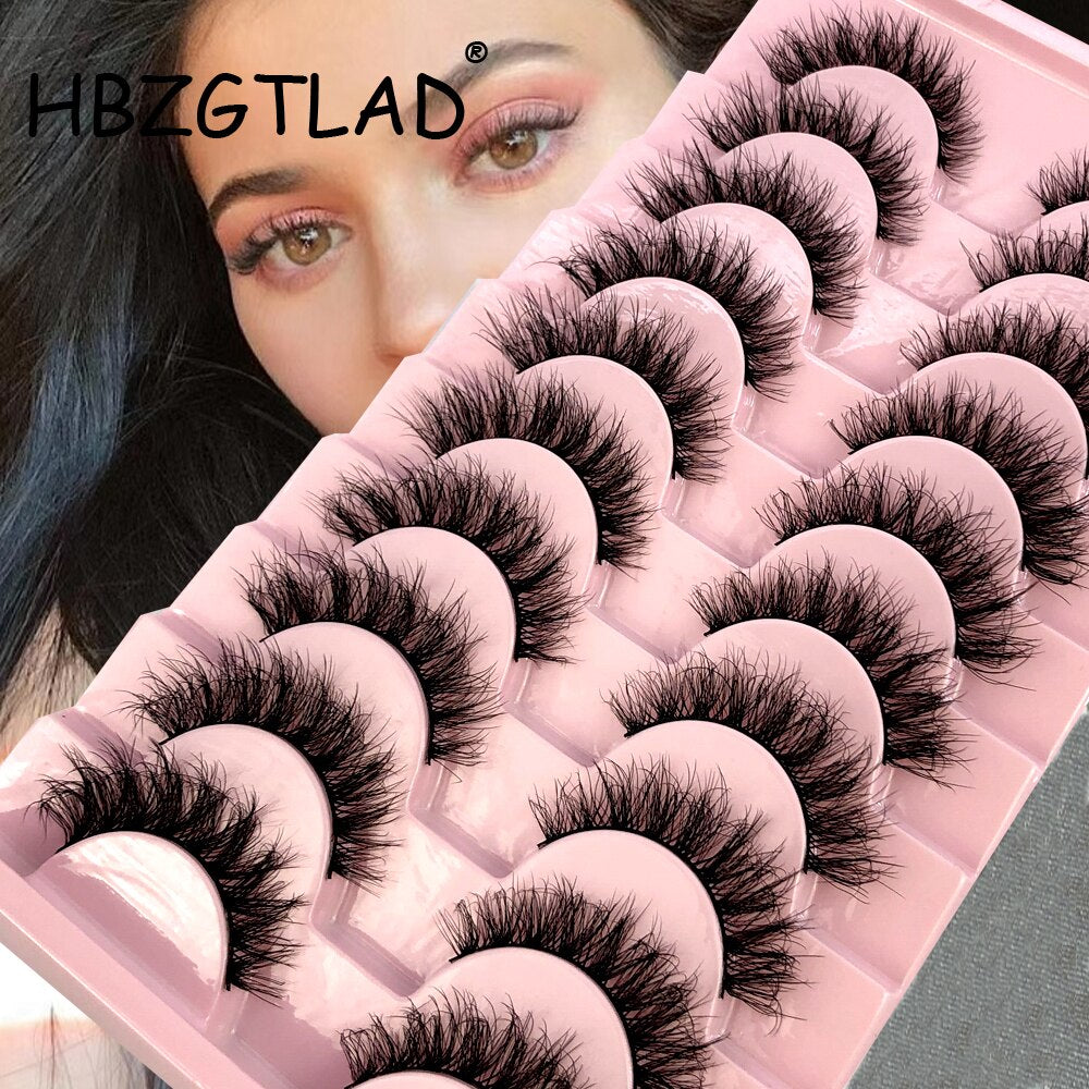 10 pairs Natural Lashes 3D Mink Lashes Faux Mink Fluffy Lash Soft Full Thick Wispy Eyelash Dramatic False Eyelashes