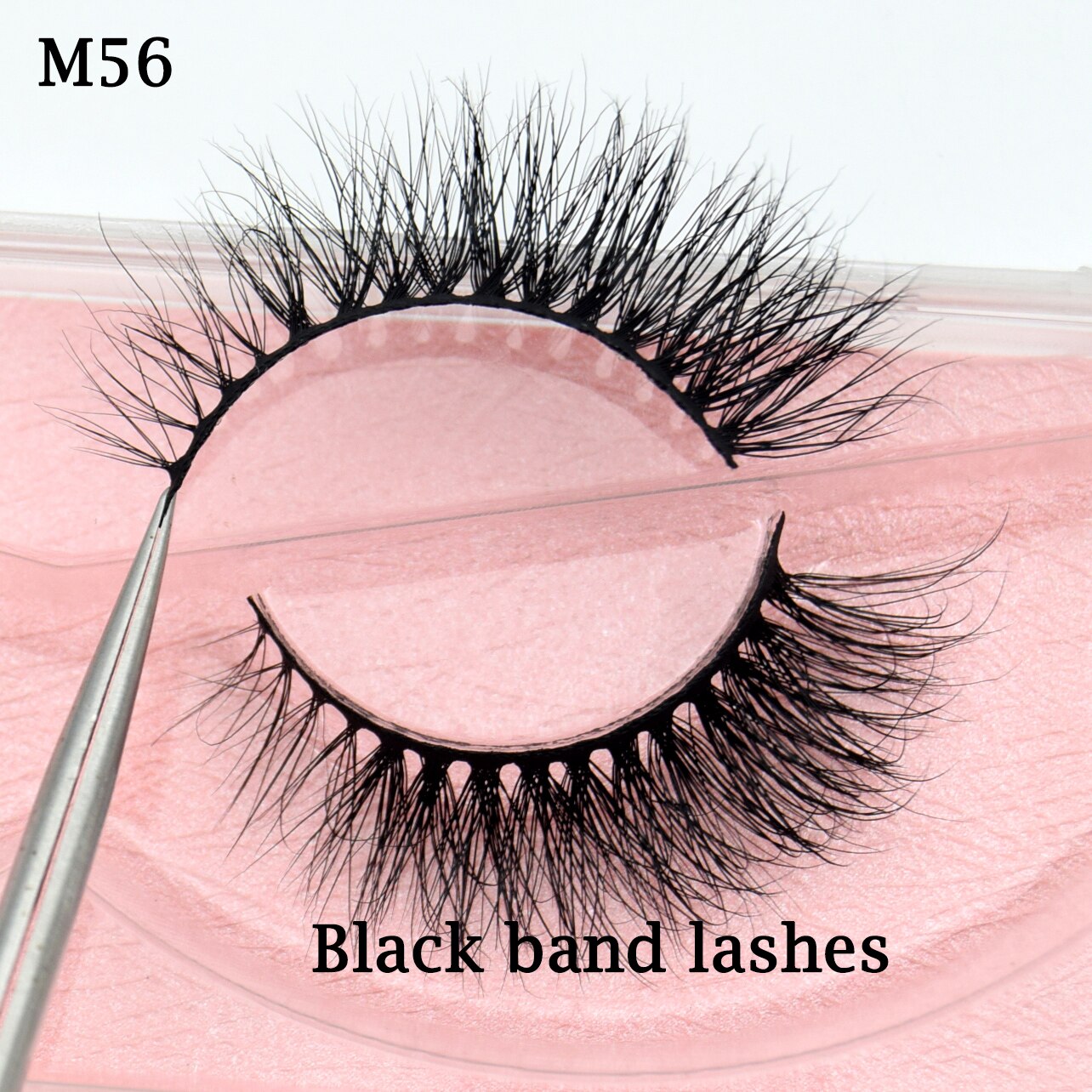 Half Lashes Transparent Stalk Invisible Band Mink Lashes Natual Wispy Half Mink eyelashes Reusable False Eyelashes