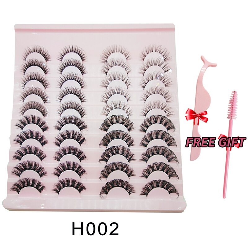 3D Mink Eyelashes Russian False Eyelashes DD Curl 10-23mm Reusable Fluffy False Eyelashes Extensions Mink Lashes