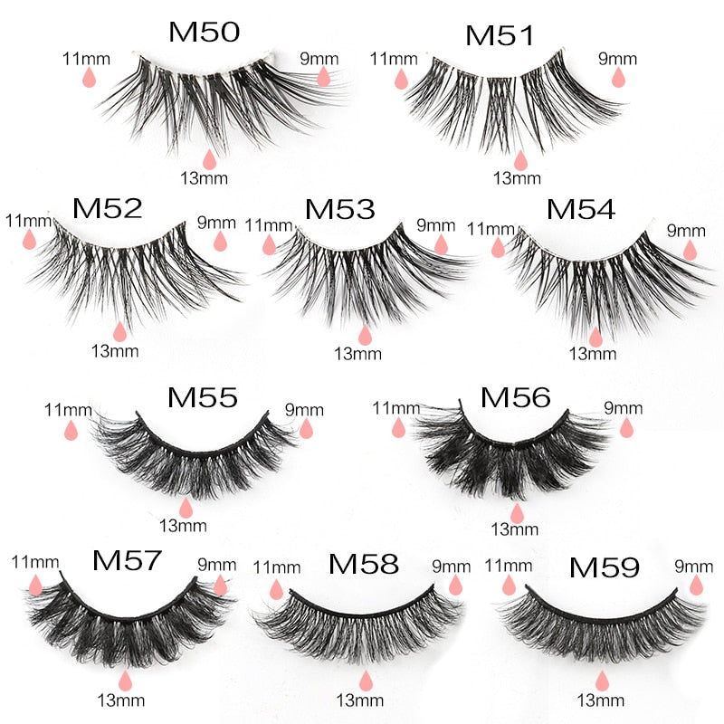 3/5/10 Pairs Half Lashes Fox Eye Wispy Fluffy Faux Cils Natural Winged Fake Eyelashes Half Lashes maquillage