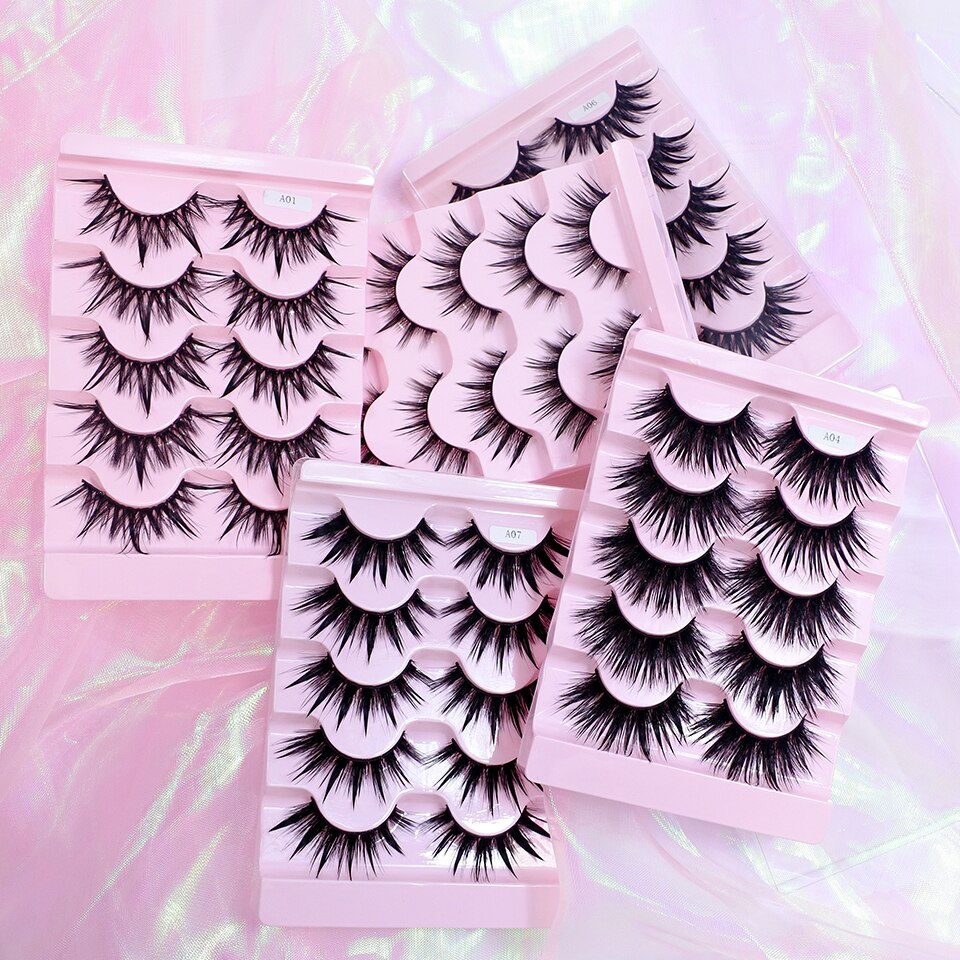 Eyelashes 5 Pairs Soft Natural Mink Lashes Manga Lashes