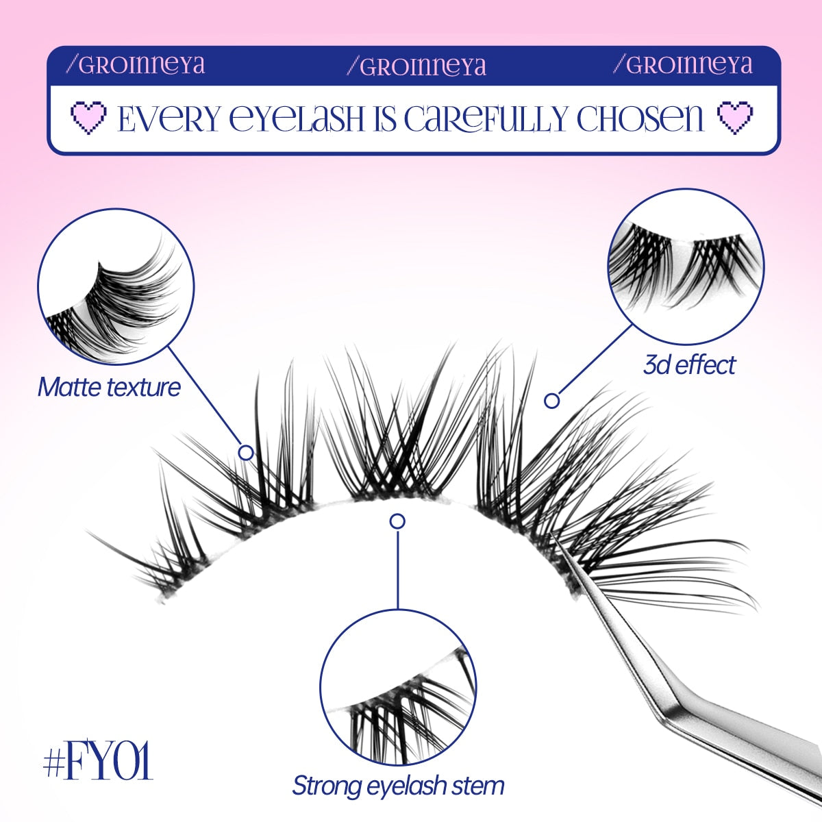 Cat Eye Lashes Invisible Band Natural Eyelashes Winged End Eye Elongated Cross Cluster Fairy 3D Faux Manga Lashes