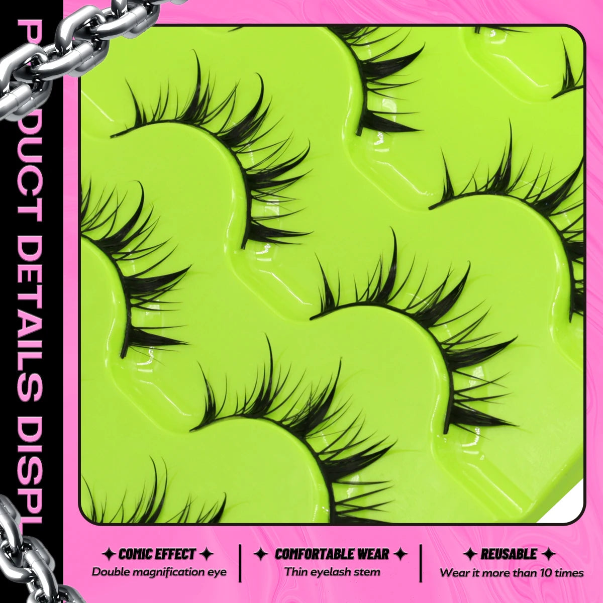 5 Pairs Manga Lashes 3D Natural False Lashes Soft Cross Wispy Eyelashes Natural 3d Faux Mink Lashes Extension