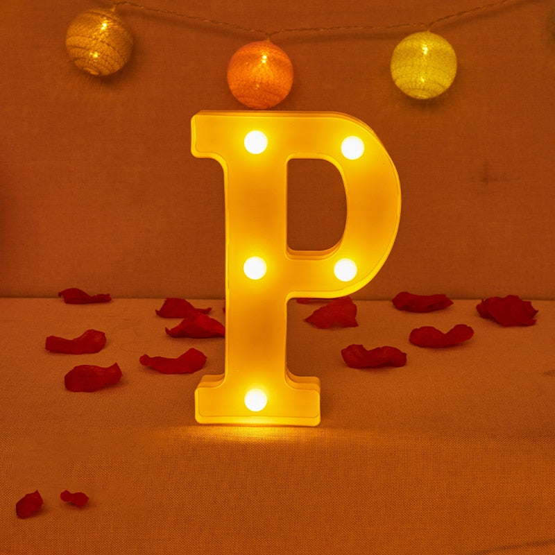 Alphabet Letter LED Lights Luminous Number Lamp Decor Battery Night Light for home Wedding Birthday party Decoration