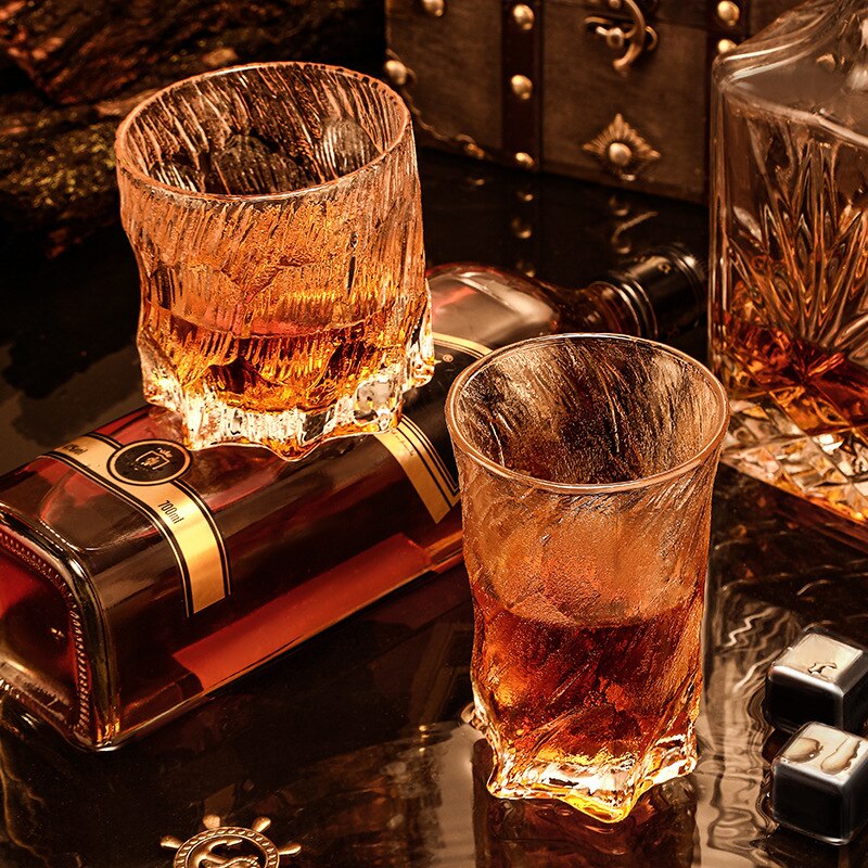 Glacier Old Fashioned Whiskey Glass Matte Ice Surface Wine Rock Glasses Whisky Tumbler XO Snifter Vodka Cup Iced Coffee Beer Mug
