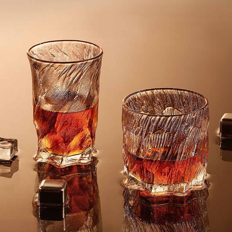 Glacier Old Fashioned Whiskey Glass Matte Ice Surface Wine Rock Glasses Whisky Tumbler XO Snifter Vodka Cup Iced Coffee Beer Mug