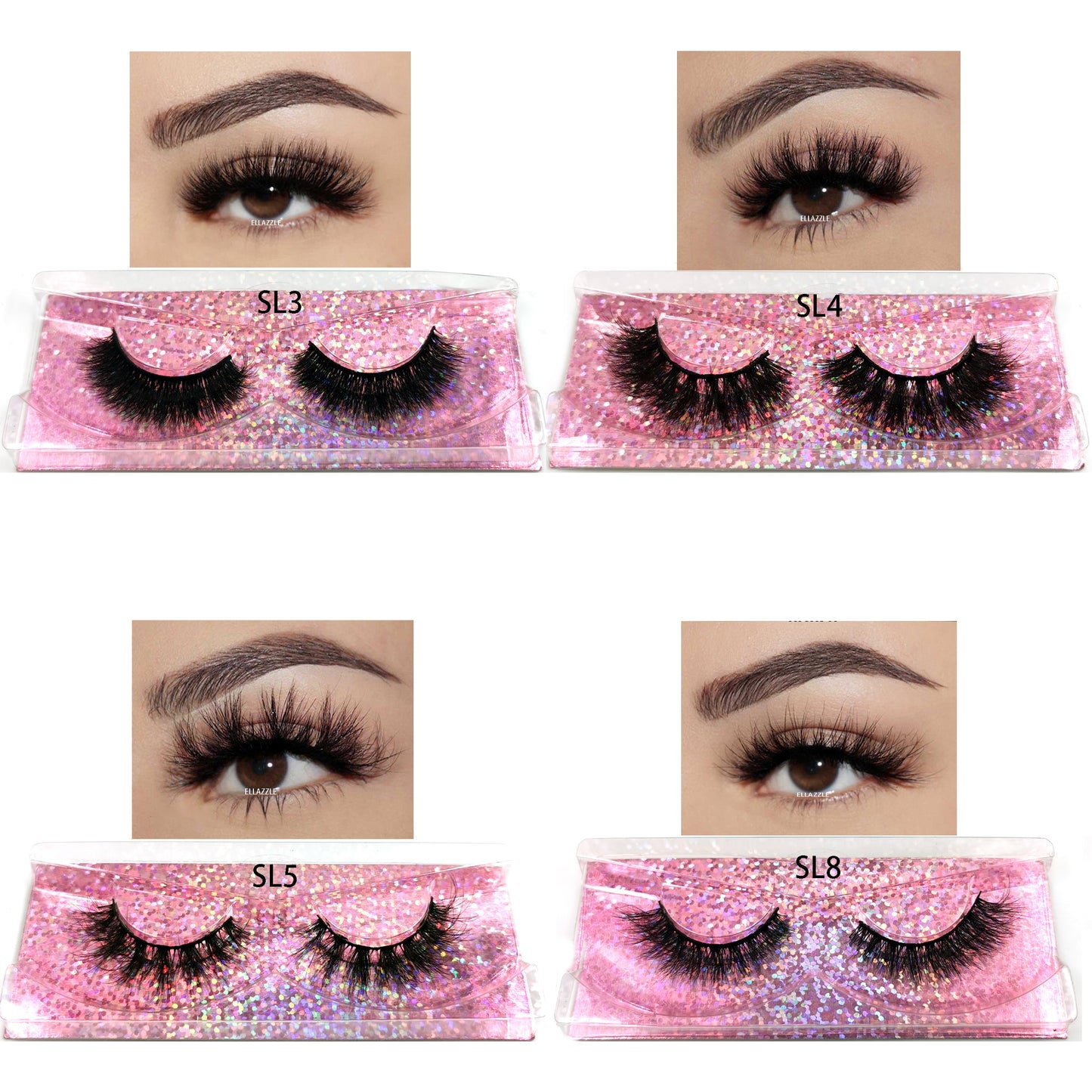 5 Pairs 3D Mink Lashes Fluffy Soft Wispy Natural Cross Eyelash Extension Reusable Lashes