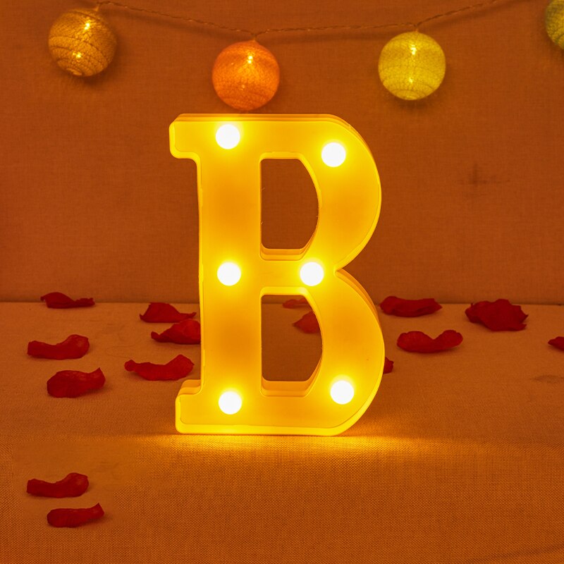 Alphabet Letter LED Lights Luminous Number Lamp Decor Battery Night Light for home Wedding Birthday party Decoration