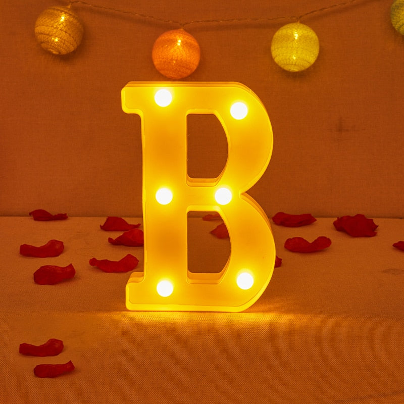 Alphabet Letter LED Lights Luminous Number Lamp Decor Battery Night Light for home Wedding Birthday party Decoration