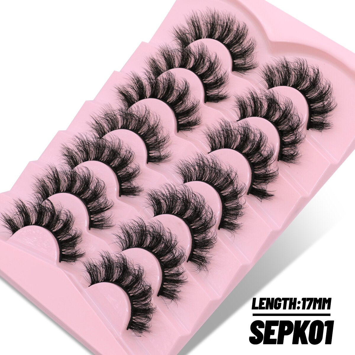 7 Pairs Fluffy Mink Lashes Eyelashes Thick Long Faux Mink Eyelashes Long Lasting Dramatic Volume lashes Extension
